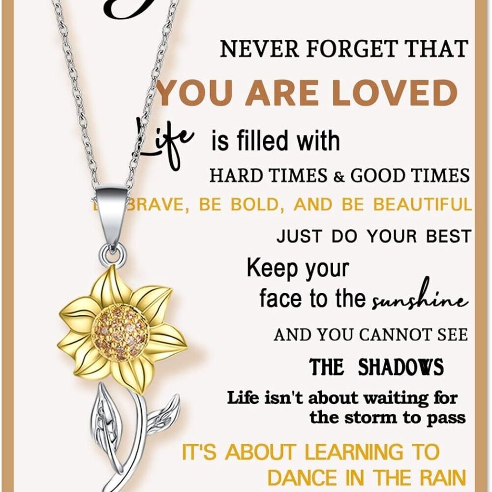 Sunflower Necklace, You are My Sunshine, Sunflower Gifts Ideas for Women, Inspir